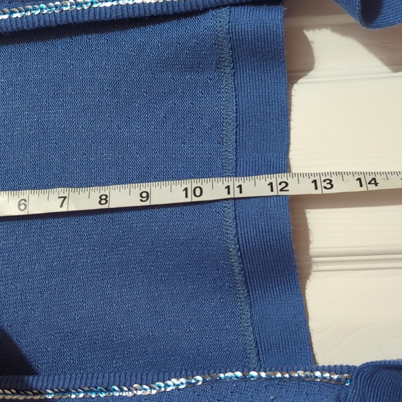 Girl's Blue Crop Sweater with Tie Closure. Size M 10-12. - Picture 10 of 11